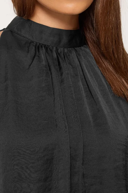 PixieGirl Petite Black Halter Neck Satin Dress - 12 Image 4