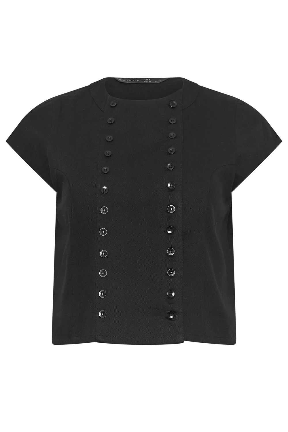PixieGirl Petite Black Button Up Top - 16 Image 5