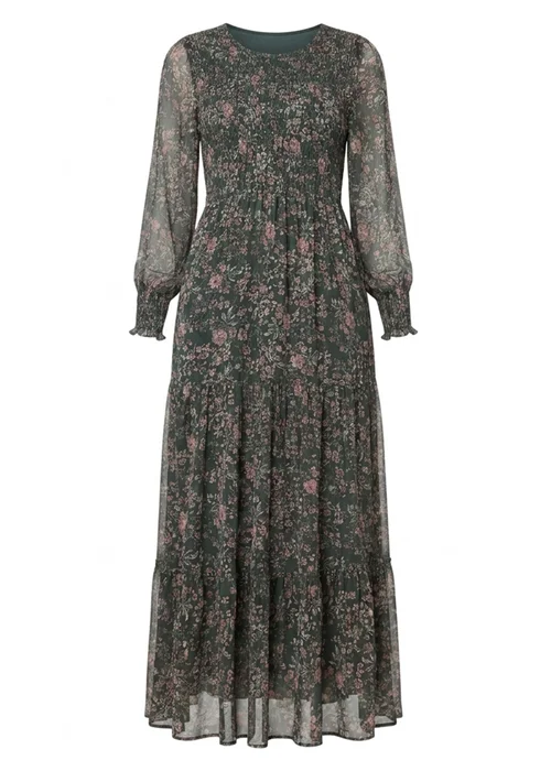 Izabel London Sage Ditsy Floral Long Sleeve Midi Dress - 8 Image 5