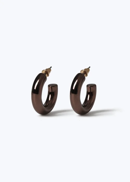 Muse Chocolate Plate Hoop Earrings - One Size Image 1