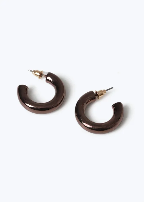 Muse Chocolate Plate Hoop Earrings - One Size Image 2
