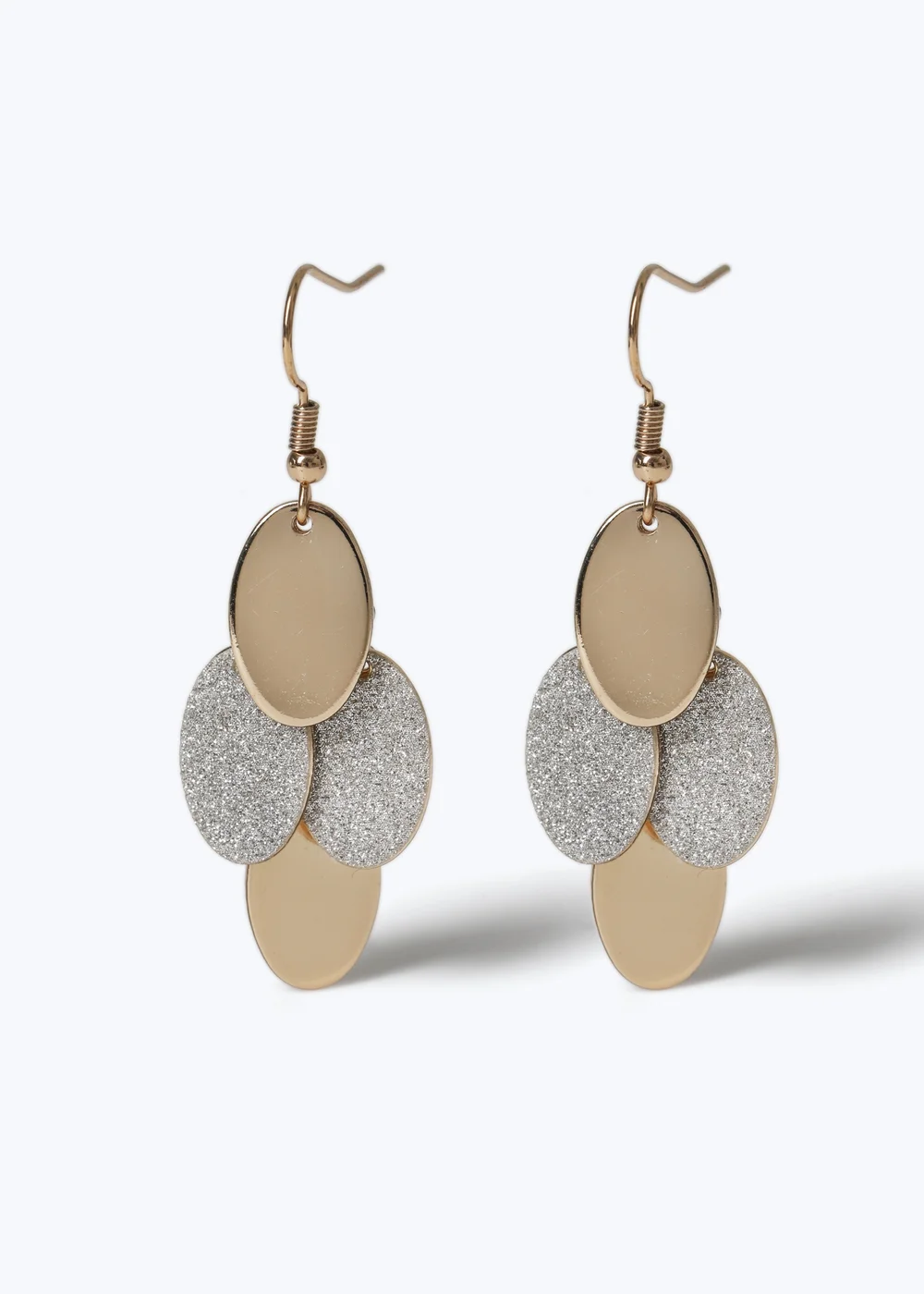 Muse Gold Glitter Disc Earrings - One Size Image 1