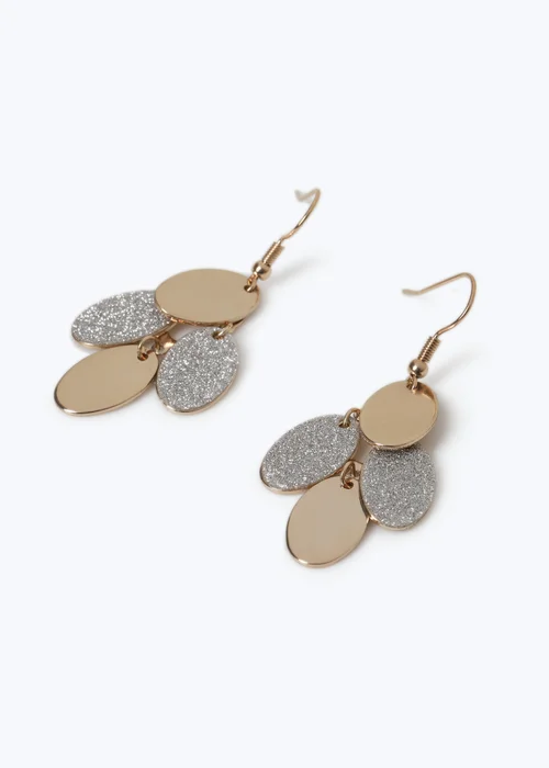 Muse Gold Glitter Disc Earrings - One Size Image 2