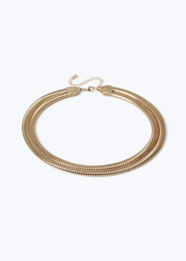 Muse Gold Double Ridge Necklace
