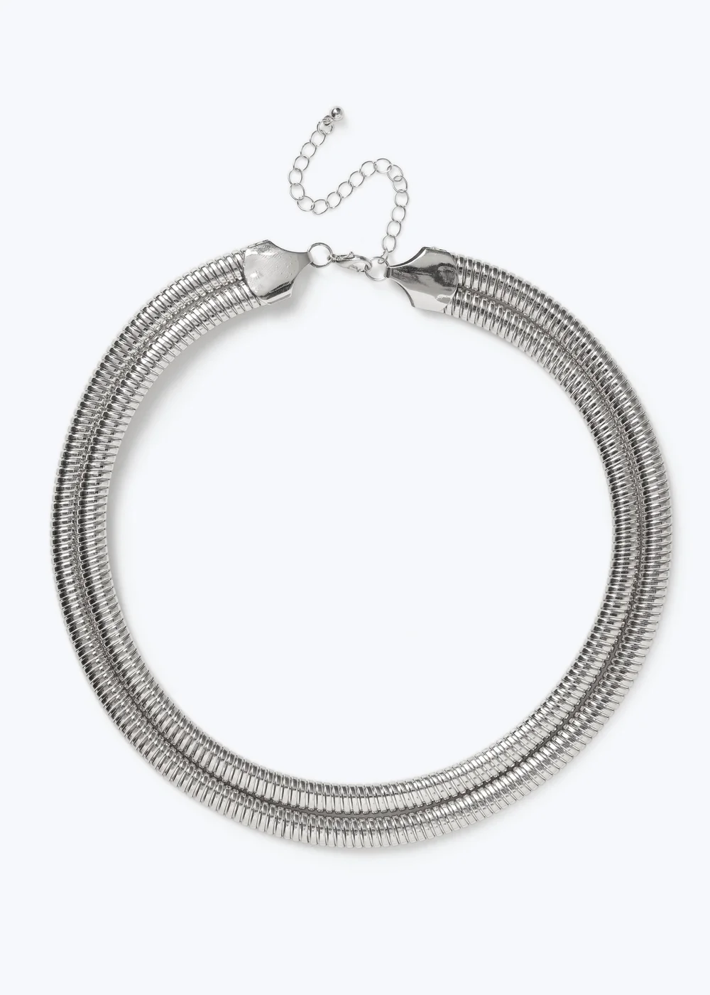 Muse Silver Double Ridge Torque Necklace - One Size Image 2