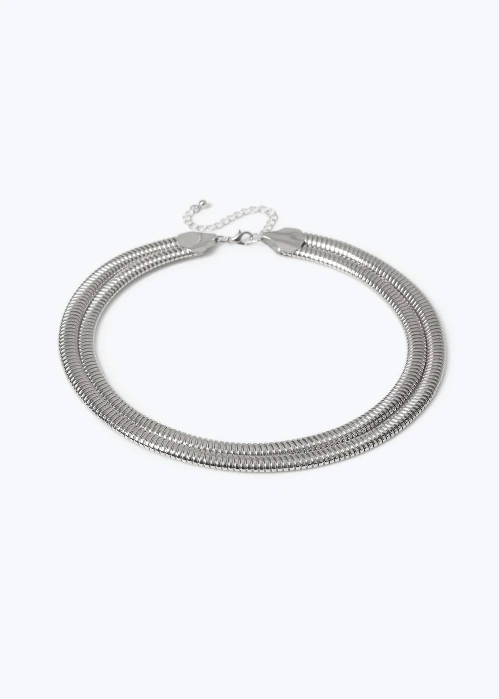 Muse Silver Double Ridge Torque Necklace - One Size Image 1