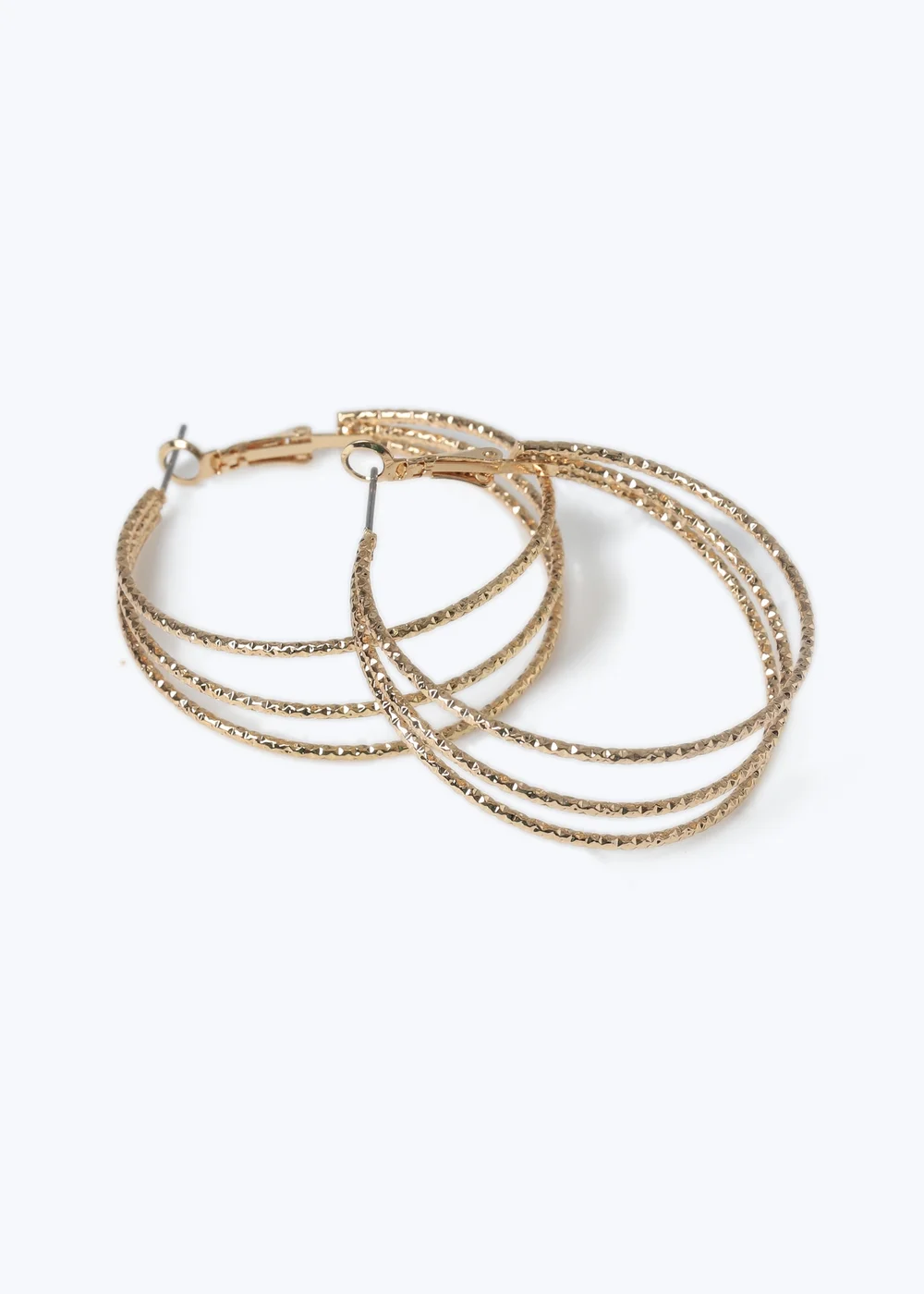 Muse Gold XL 4 Row Hoop Earrings - One Size Image 3