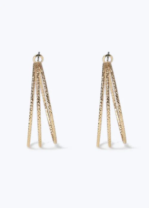 Muse Gold XL 4 Row Hoop Earrings - One Size Image 2