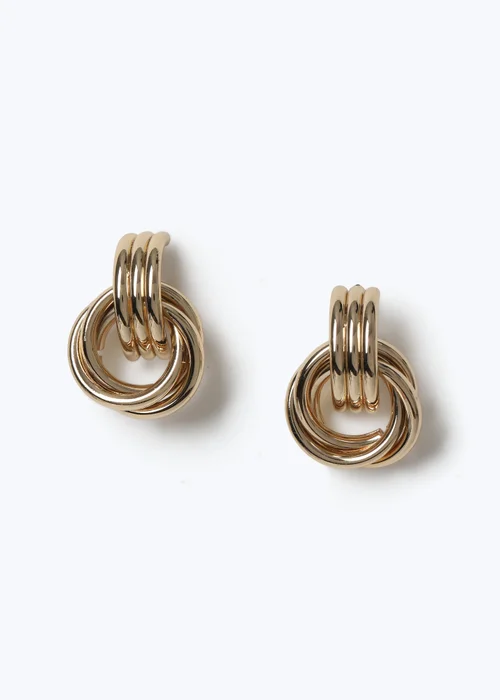 Muse Gold Mini Door Knocker Earrings - One Size Image 1