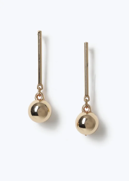 Muse Gold Ball Stick Drop Earrings - One Size Image 1