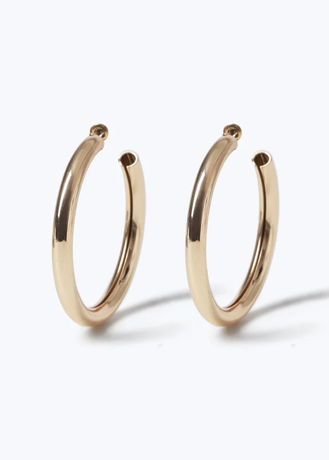Muse Gold Tube Hoop Earrings