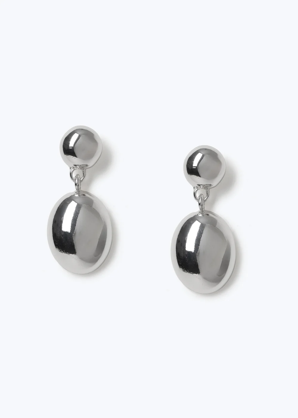 Muse Silver Double Drop Earrings - One Size Image 1