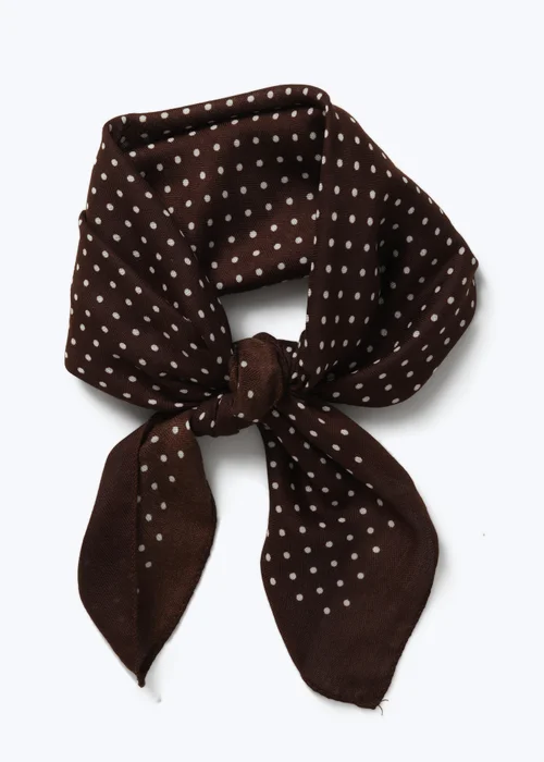 Muse Brown Polka Dot Scarf - One Size Image 1