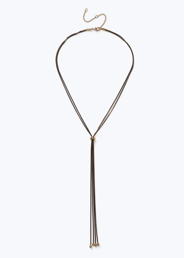Muse Brown Snake Lariat Necklace