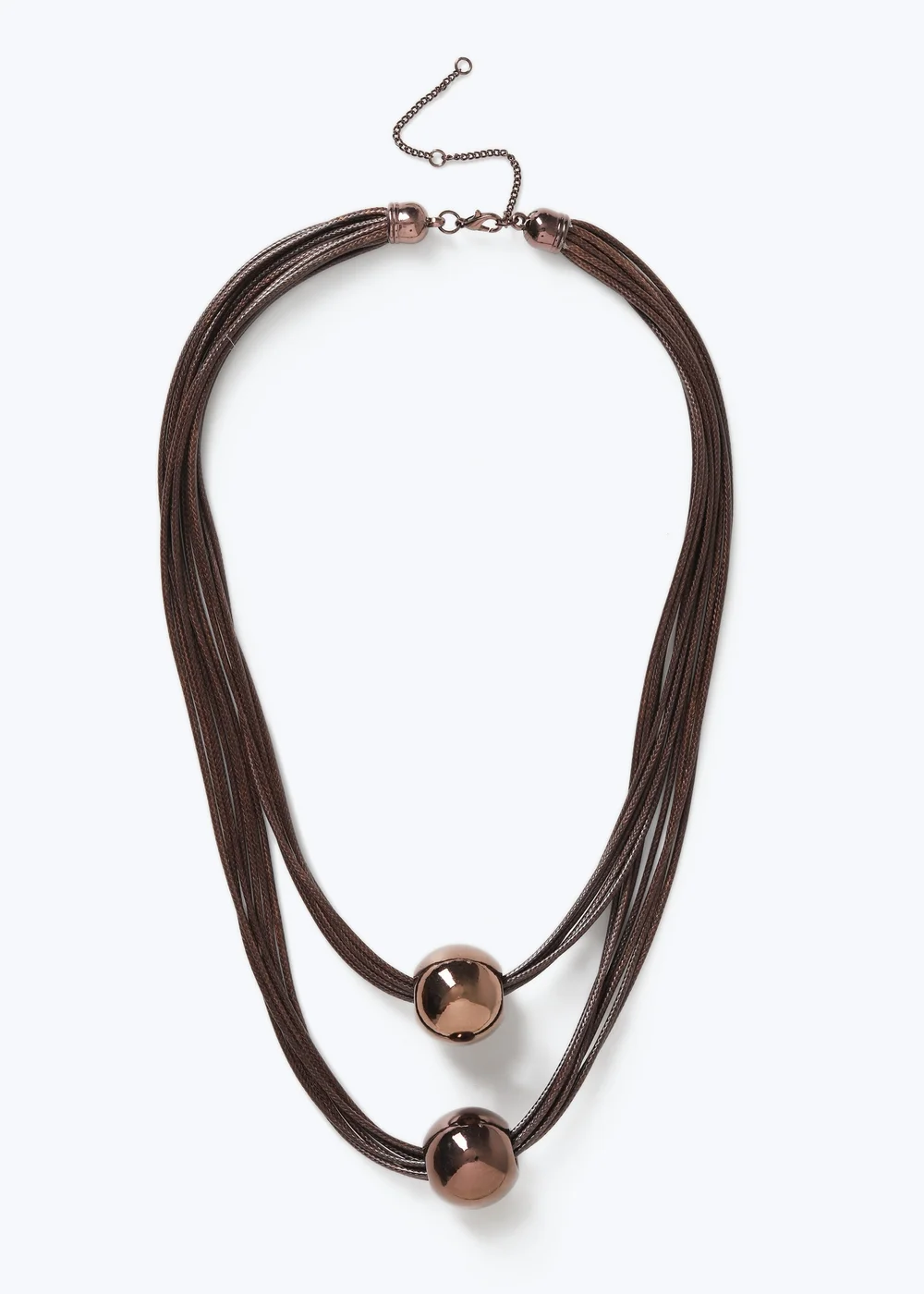 Muse Chocolate Brown Multi-Strand Bead Necklace - One Size Image 1