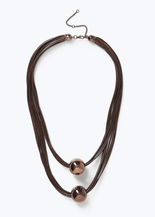 Muse Chocolate Brown Multi-Strand Bead Necklace - One Size Image 1