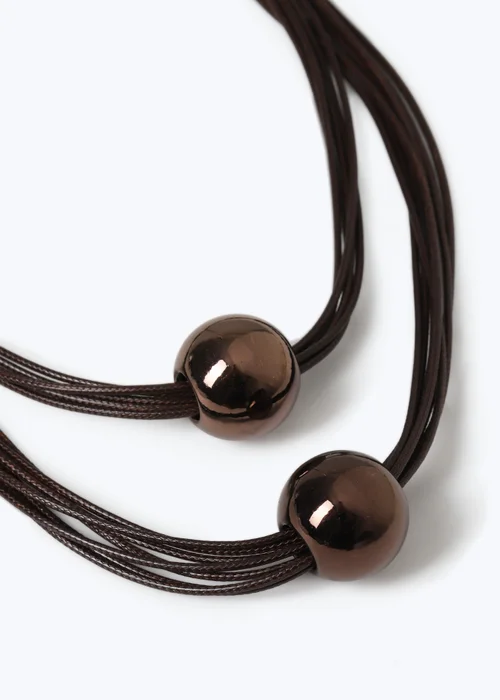 Muse Chocolate Brown Multi-Strand Bead Necklace - One Size Image 2