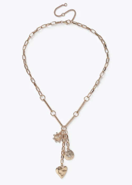 Muse Gold Multi-Charm Heart Pendant Necklace - One Size Image 1