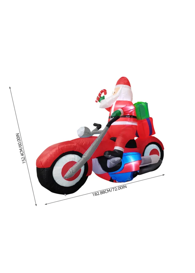 Lifeideas Red Santa on Motorcycle Christmas Inflatable Model Decoration with LED Lights 6FT/1.8M
