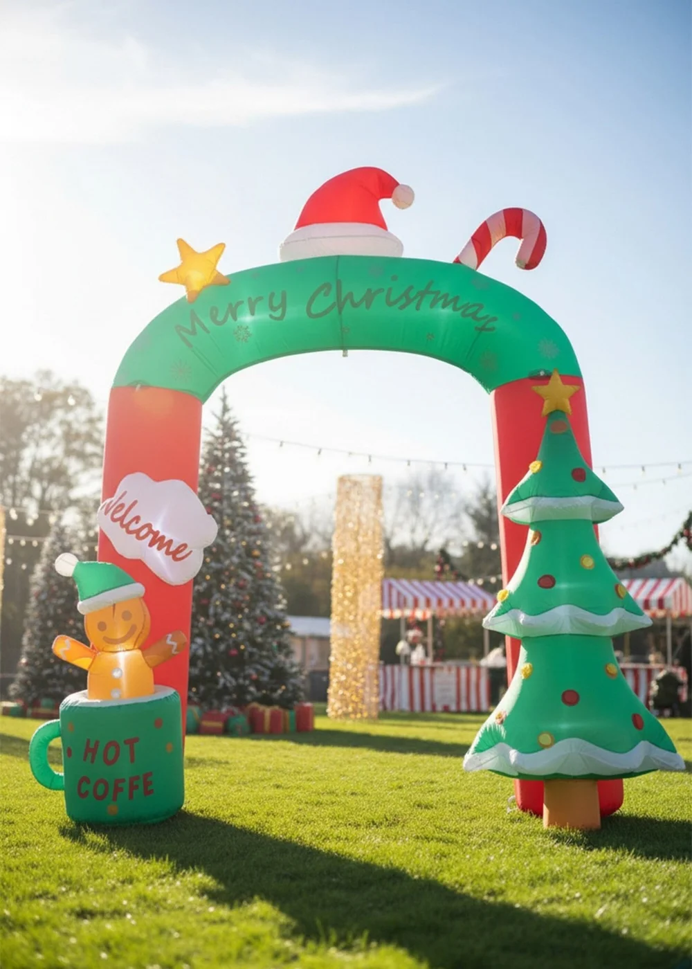 Lifeideas Green Christmas Blow-up Archway Inflatable Model Decoration 9FT/2.7M - One Size Image 1