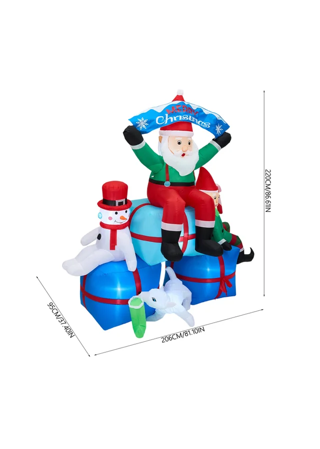 Lifeideas Multicoloured Christmas Inflatable Outdoor Decorations with LED Lights 2.2m