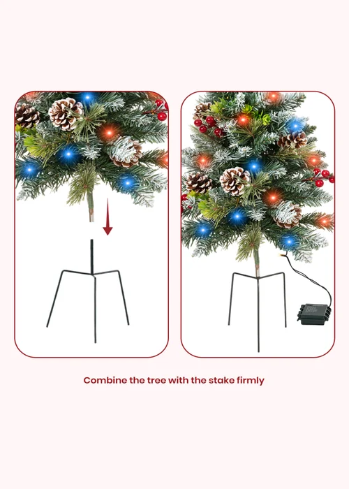 Lifeideas Green Artificial Christmas Tree with Decorations and LED Lights - Single Image 5