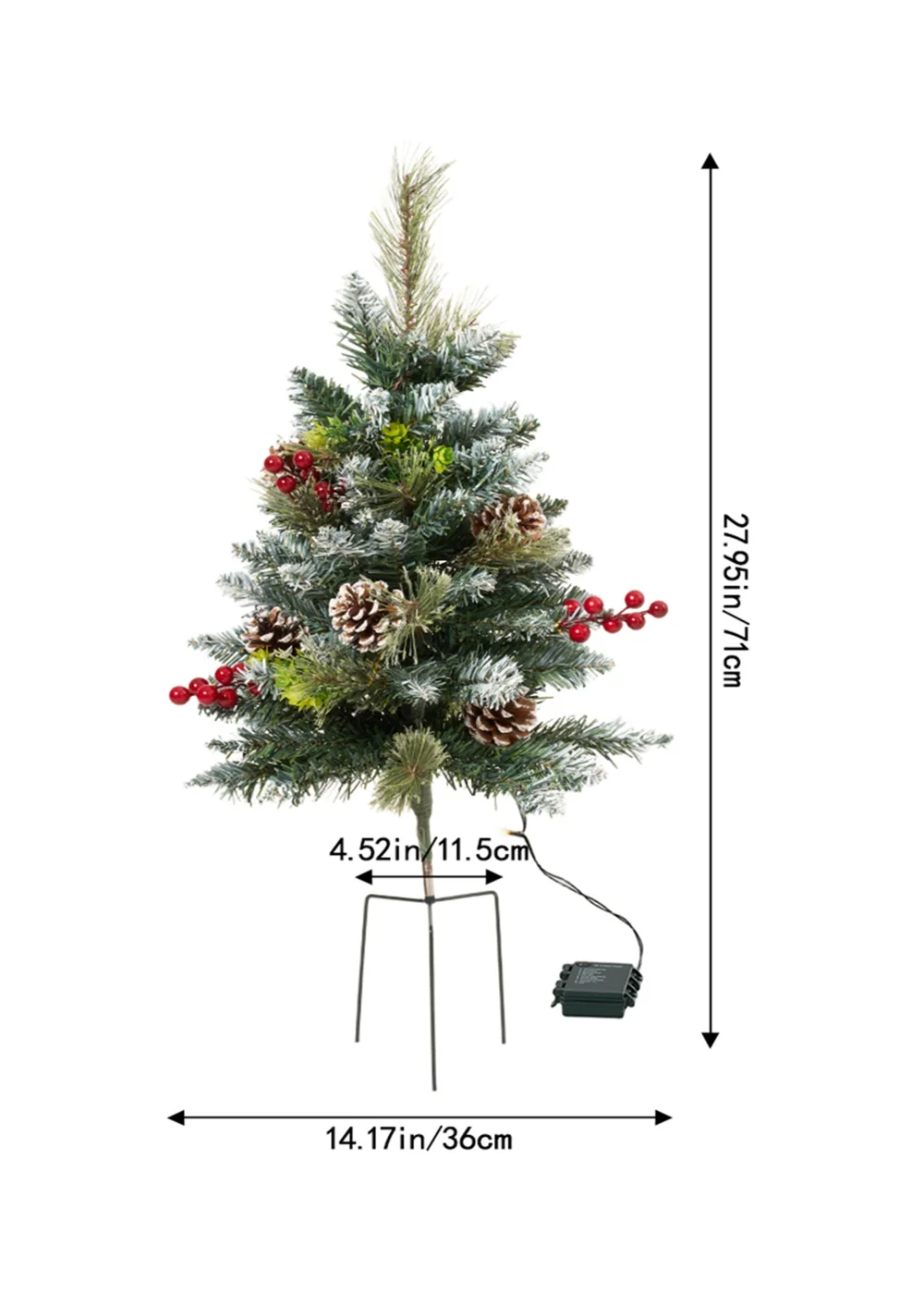 Lifeideas Green Artificial Christmas Tree with Decorations and LED Lights - Single Image 2