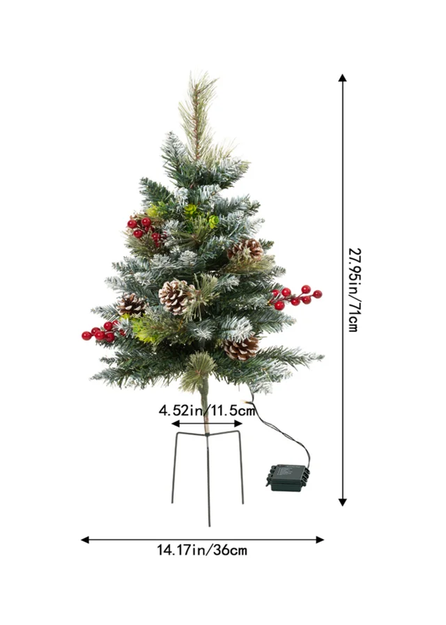 Lifeideas Green Artificial Christmas Tree with Decorations and LED Lights