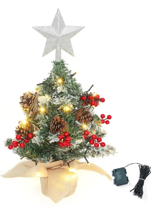 Lifeideas Green Mini Tabletop Artificial DIY Christmas Tree with Star Topper - One Size Image 3