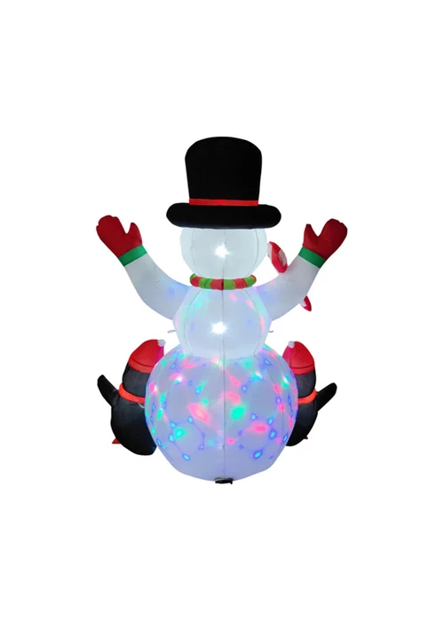 Lifeideas White Christmas Inflatable Snowman and Penguins Decorations with LED Lights 6ft - One Size Image 3