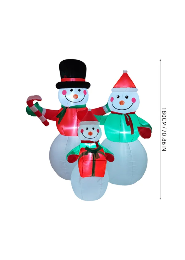 Lifeideas Multicoloured Christmas Inflatable Snowman Family Decorations with LED Lights 6ft