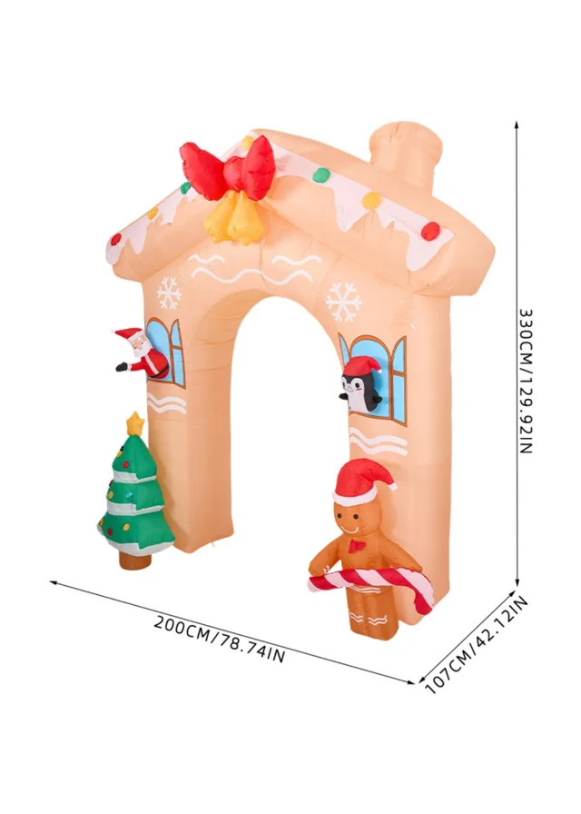 Lifeideas Brown Christmas Inflatable Gingerbread House Arch 3.3M