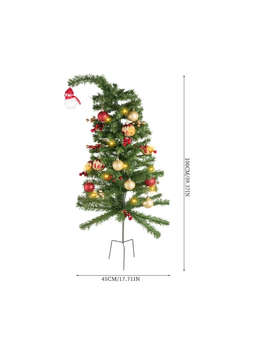 Lifeideas Green Curved‑Top Ground‑Plug Christmas Tree 90cm - One Size Image 2
