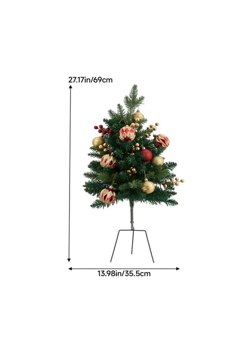 Lifeideas Green 2-Pack Artificial Christmas Trees with Decorations and LED Lights - One Size Image 2