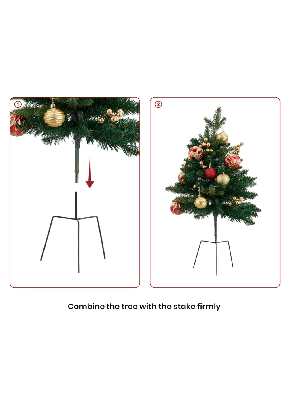 Lifeideas Green 2-Pack Artificial Christmas Trees with Decorations and LED Lights - One Size Image 5