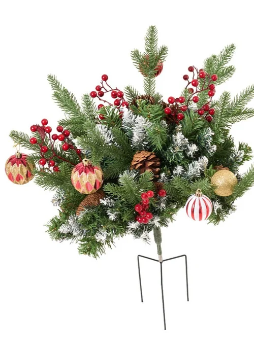 Lifeideas Green 2pcs Artificial Christmas Planter Bushes Decorations - One Size Image 4