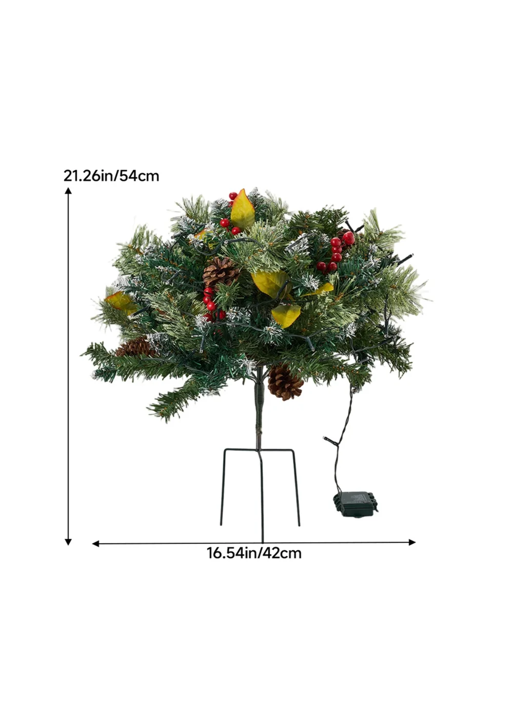 Lifeideas Green Artificial Christmas Planter Bushes Decoration - One Size Image 2