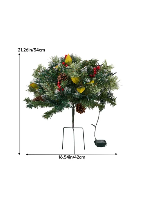Lifeideas Green Artificial Christmas Planter Bushes Decoration - One Size Image 2
