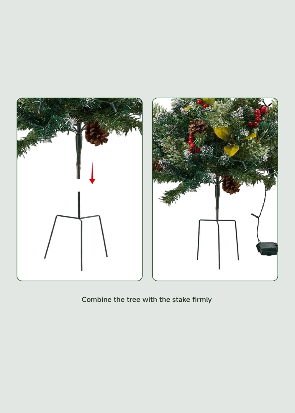 Lifeideas Green Artificial Christmas Planter Bushes Decoration - One Size Image 5