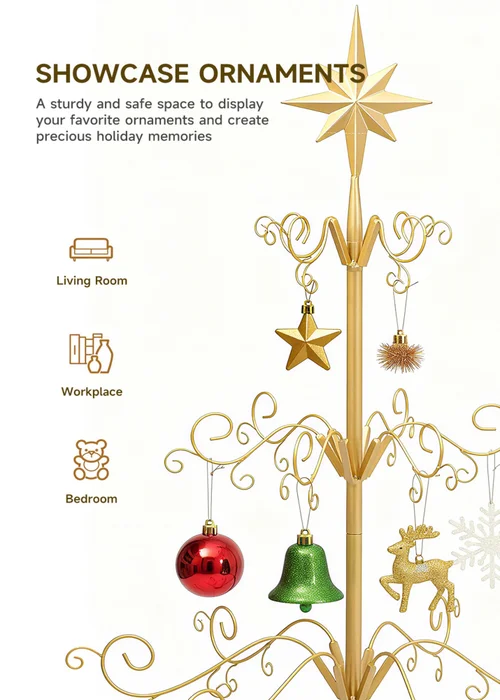 Lifeideas Christmas & Holiday Ornament Display Stand with Star Top - L Image 6
