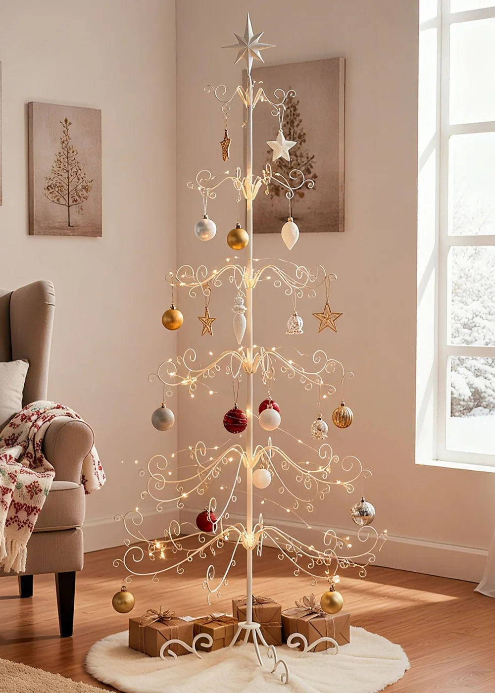 Lifeideas Christmas & Holiday Ornament Display Stand with Star Top - L Image 1