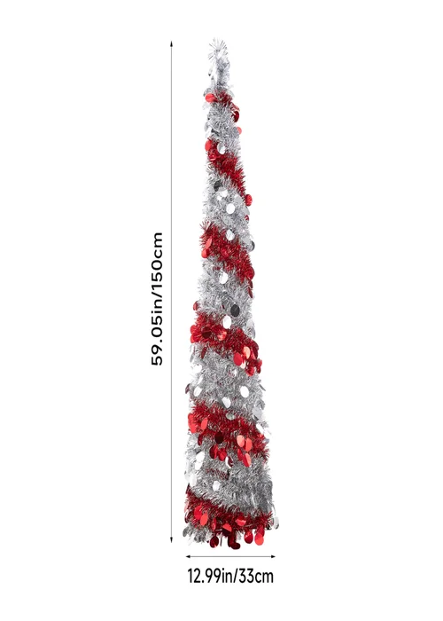 Lifeideas Decorative Artificial Tinsel Christmas Trees - One Size Image 5