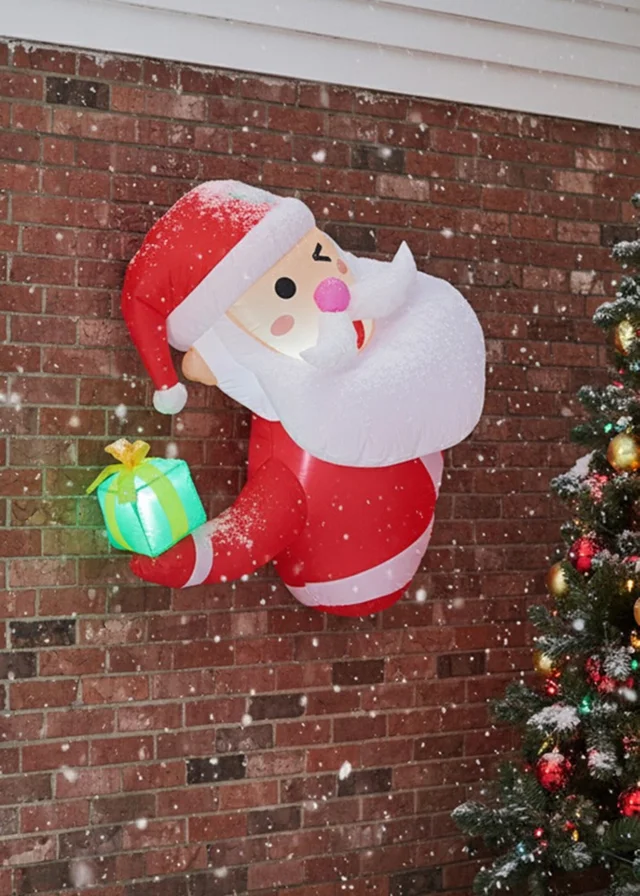 Lifeideas Red 1m Christmas Santa Claus Inflatable Outdoor Decorations with LED Lights