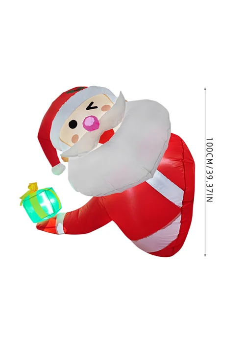 Lifeideas Red 1m Christmas Santa Claus Inflatable Outdoor Decorations with LED Lights - One Size Image 3