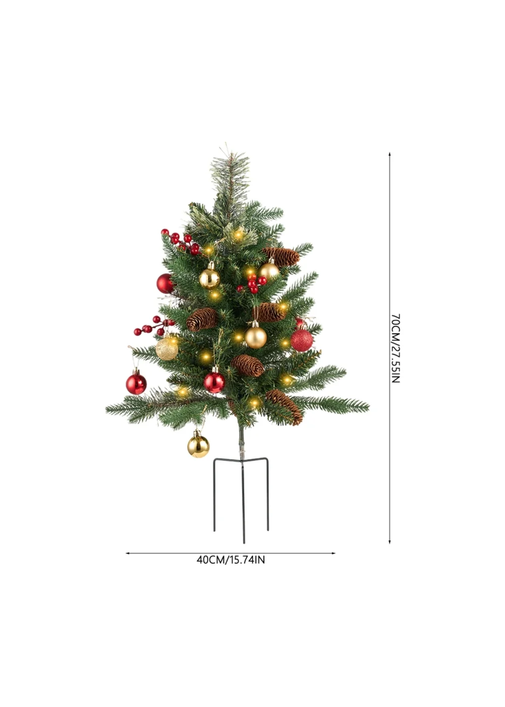 Lifeideas Green Deluxe Dense Snow‑Flocked Ground‑Plug Christmas Tree - One Size Image 2