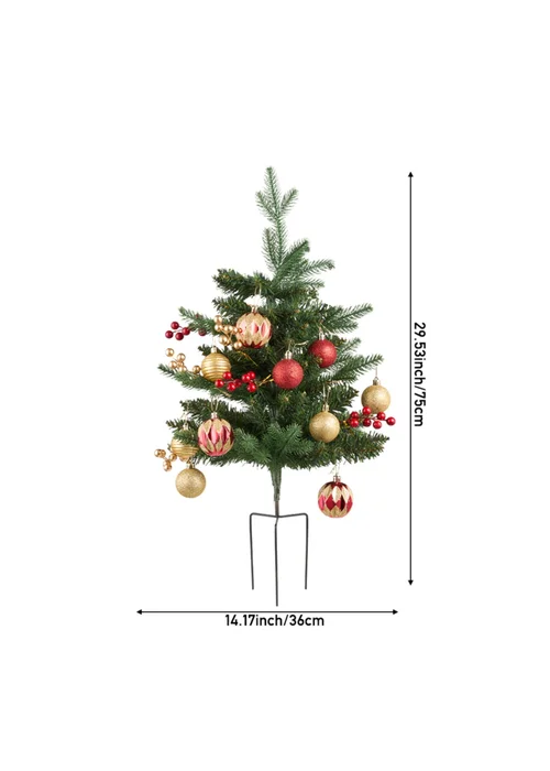 Lifeideas Green PE Ground‑Plug Christmas Tree 60cm - One Size Image 2
