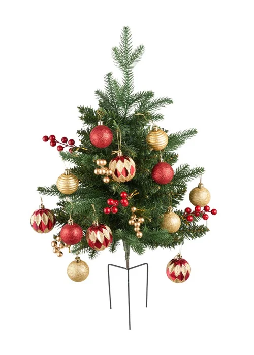 Lifeideas Green PE Ground‑Plug Christmas Tree 60cm - One Size Image 1