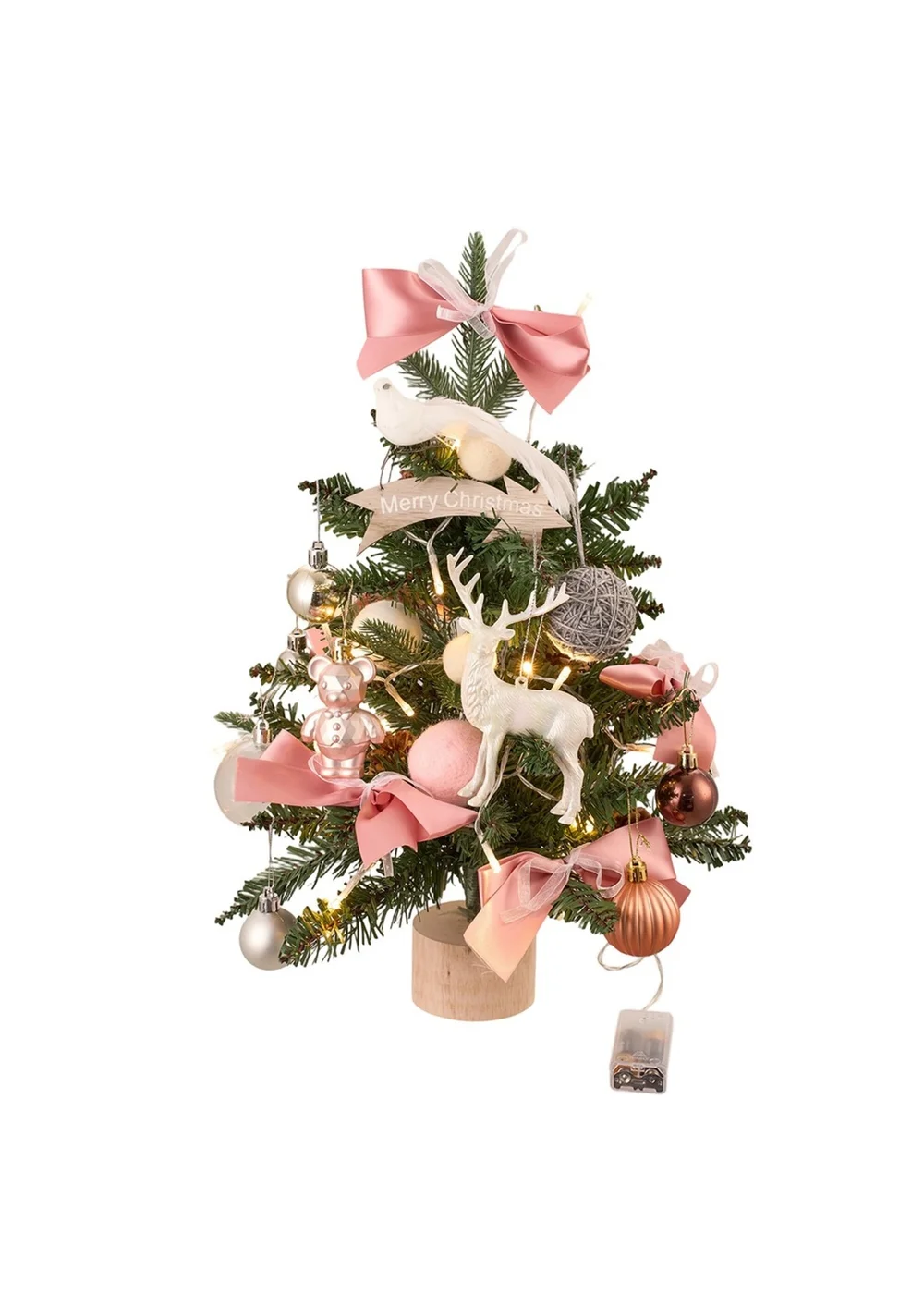 Lifeideas Pink Mini Encrypted Christmas Tree Desktop Ornament 45CM - One Size Image 3