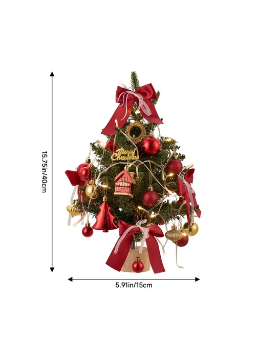 Lifeideas Red Mini Encrypted Christmas Tree Desktop Ornament 45CM - One Size Image 2
