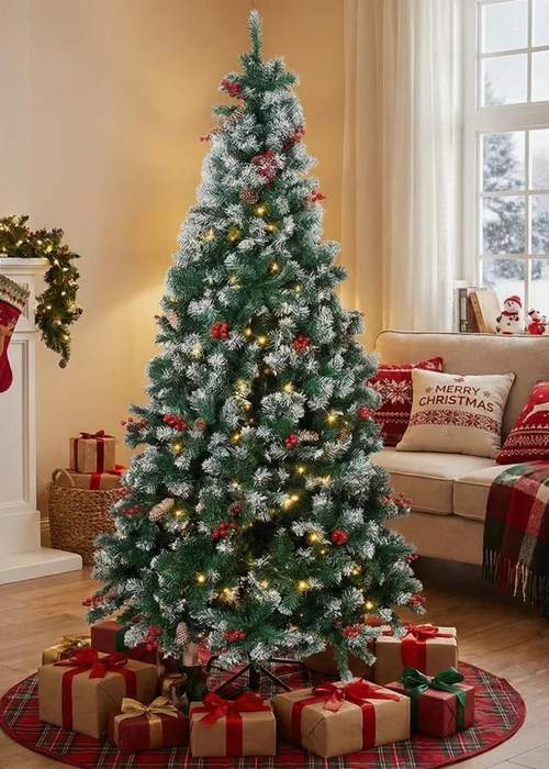 Lifeideas Green Artificial Christmas Tree with Metal Stand - L Image 1